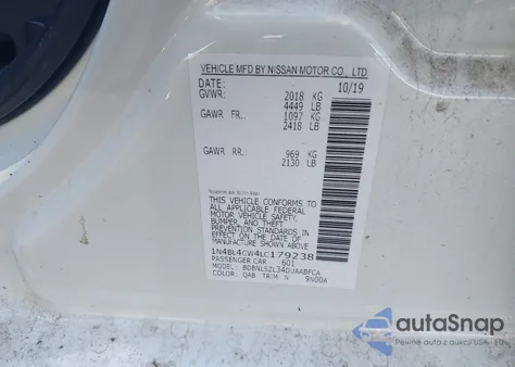 2020 Nissan Altima Sr Intelligent Awd из США, поврежденный, VIN 1N4BL4CW4LC179238